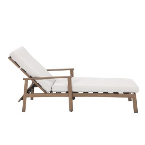 COWLOWN Outdoor Aluminum Chaise Lounge Chair with Padded Cushion & Armrests, Weather-Resistant Patio Recliner for Poolside, Deck, Garden Relaxation - 1 of 4