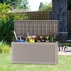Infurnic Deck Boxes, Outdoor Patio Storage Box with Large Storage Capacity for Storage Patio Furniture Garden Tools, Brown, 67.7"*32.2"*33.6" - 3 of 4