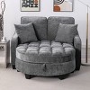 2-Seater Corduroy Chaise Lounge Sofa, Modern Lounge Sofa with Storage Footrest  and Pillows, Recliner Sofa for Living Room or Bedroom - Koiai - 4 of 4