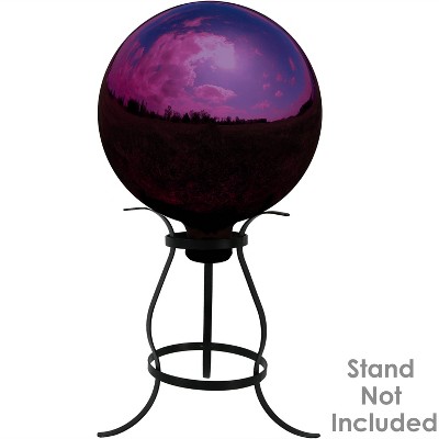 Merlot Mirrored 10" Stainless Steel Gazing Globe with Stem