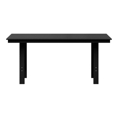 WestinTrends Ashore Outdoor Modern HDPE 66" Wide Rectangle Patio Dining Table for 6
