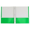 2 Pocket Paper Folder with Prongs Green - Pallex - image 2 of 3