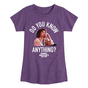 Girls' - Ferris Bueller's Day Off - Do You Know Anything Fitted Short Sleeve Graphic T-Shirt - 1 of 4