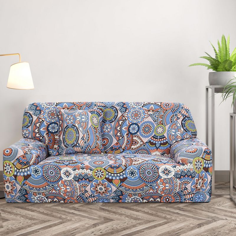 PiccoCasa Stretch Sofa Cover Printed Couch Slipcover for Sofas Elastic Furniture  with One Pillowcase, 2 of 5
