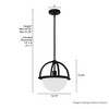 Hunter Fans 12.75" Wedgefield Ceiling Light Matte Black Finish - 1-Light Pendant with Cased White Glass Shade - 4 of 4