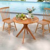 Costway 35.5 Inch Patio Wood Dining Table with Slatted Tabletop & Curved Legs for Backyard - 2 of 4