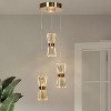 LNC Katsumata 3-Lights 11.8"  Luxury and Glam Cluster Hourglass-Shaped Integrated LED Chandelier,Gold - 4 of 4