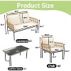 4 Pieces Outdoor Patio Furniture Set with Table - Rattan Balcony Furniture for Porch or Deck, Includes Chaise Lounge, 2 Armchairs with Cushions - 2 of 4