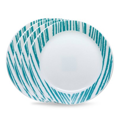 Corelle 10" 4pk Glass Geometrica Everyday Dinner Plates