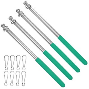 Unique Bargains Stainless Steel Extendable Portable Guide Handheld Flag Pole 4 Pcs - 1 of 4