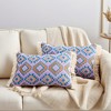 REGALWOVEN Boho Geometric Pattern with Fringe Trim Soft Decorative Pillowcases 2 Packs - 2 of 4