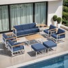 Belord Metal Outdoor Furniture Set with Extra Thick Cushion, 9PCS Patio Furniture Set with 6" Thick Cushions Swivel Chair and 10" Thick Cushions Couch - 3 of 4