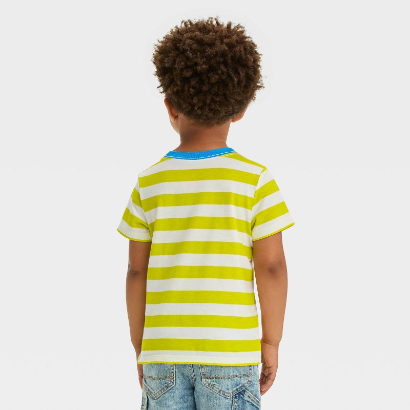Toddler Boys' Striped Jersey Knit T-Shirt - Cat & Jack™ White, 3 of 5
