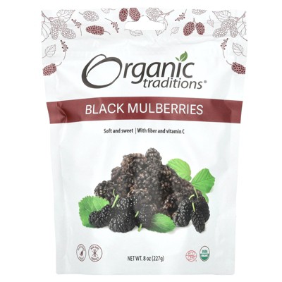 Organic Traditions Black Mulberries, 8 oz (227 g)
