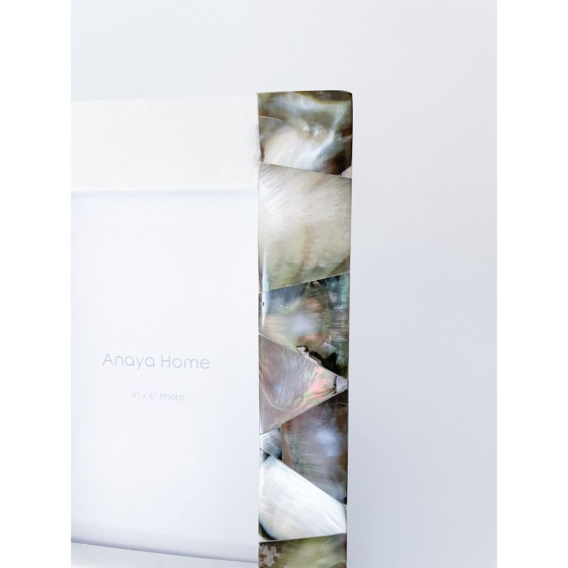 Grey Mother of Pearl White Marble Picture Frame - Anaya, 5 of 12