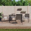 vidaXL Patio Dining Set Table and Chair with Cushions Poly Rattan and Steel - Brown 55.1" Table Length 4 Chairs - 2 of 4