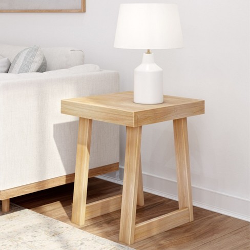 Plank beam Classic Square Side Table Slim Side Table For Living Room Narrow Nightstand For Small Spaces Wood End Table For Bedroom Target