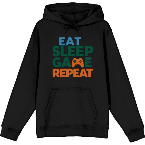 "Eat, Sleep, Game, Repeat" Adult Long Sleeve Hoodie - image 1 of 2