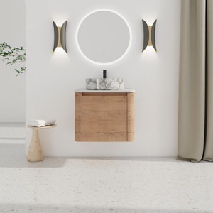 GDFStudio Ford Wall-Mounted Bathroom Vanity With Ceramic Round Sink - 1 of 4