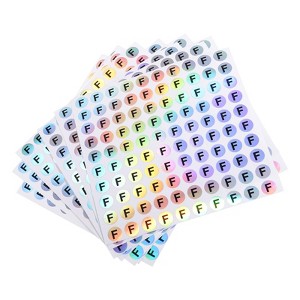 Unique Bargains Laser Capital Alphabet Round Self-Adhesive Reflective Letter Stickers 10 Pcs - 1 of 4