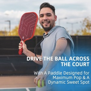 Aukfa Thermoformed Pickleball Paddle – Hot Press Molded Carbon Fiber Face with 16mm Polypropylene Core & Fabric Woven Spin Surface - 1 of 4