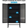 Display Cabinet with Glass Doors, Curio Cabinet with 3-Tier Adjustable Shelves Storage Cabinet for Home, Living Room and Office Black - 3 of 4
