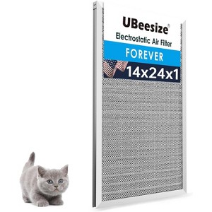 UBeesize 14x24x1 Reusable Electrostatic Air Filter HVAC AC Furnace Filter,MERV 8,Washable, Lasts a Lifetime,Permanent Air Filter, Home And Office - 1 of 1