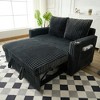 Small Corduroy Pull-Out Sleeper Sofa Bed with Side Pockets, USB Ports and 5-Position Adjustable Backrest - 4 of 4