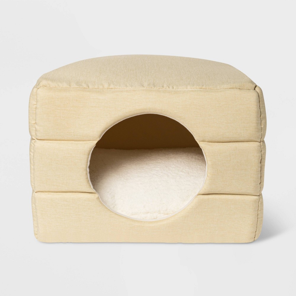 Collapsible Cave Dog Bed - S - Wheat/Yellow - Boots & Barkley