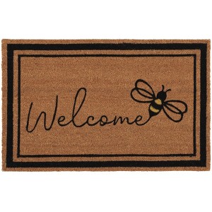 Welcome Bee Coir DMTS243 Hand Tufted Indoor/Outdoor Door Mat - Natural - 1'-11" x 3' - Safavieh - 1 of 2