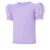 Girls Puff Sleeve Blouse Round Neck Ruffle Sleeve Shirts Girls Shirts - 3 of 4