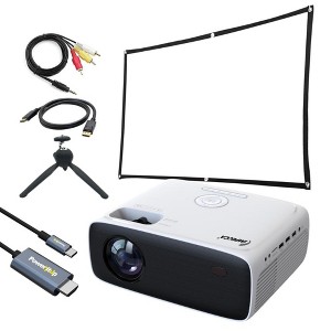 Impecca 180” Home Theater Projector, 200 ANSI Lumens, 720P, Protective Case+USB-C to HDMI Cable & Accessory Kit - 1 of 4