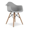 HomeRoots Gray And Natural Heavy Duty Plastic And Solid Wood Dining Arm Chair - 4 of 4