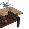 GlasFlength Living Room Modern Minimalist End Tables, Stylish and Fashion, Space Saving for Small Homes Spaces, Brown,39.2”*17.7”*23.4" - 4 of 4