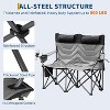 TackView Heavy Duty Oversized Camping Chair for 2 Person, Folding Outdoor Chair with Cooler Pouch, Quad Lumbar Support & Cup Holder for Adults, Gray - 4 of 4