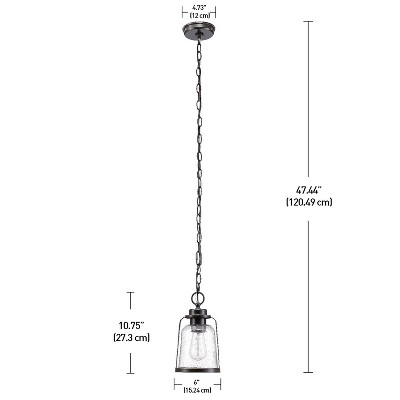Roth 1-Light Oil Rubbed Bronze Vintage Glass Pendant