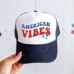 Simply Sage Market American Vibes Wavy Stars Foam Trucker Hat - 1 of 3