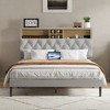 CAVINAS Full/Queen Size Adjustable Wood Platform Bed Frame with Storage Headboard & Charging Station,No Box Spring Needed - 2 of 4