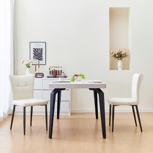 Set of 2 High-Back Dining Chairs PU Leather Upholstered Dinner Chairs Armless Chairs with Padded Seat, Iron Frame & Ergonomic Design - Modernluxe - 1 of 4