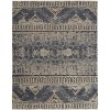 Gray Blue and Ivory Wool Floral Hand Knotted Area Rug - 4 of 4