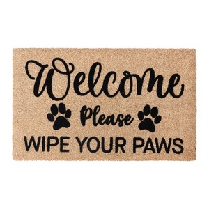 A1HC Natural Coir Flocked Door mat with Heavy Duty Non-Slip PVC Backing, Low-Profile Durable Doormat - 1 of 4