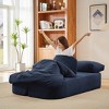 Aukfa 74.8" Convertible Sleeper Sofa Bed, 2-in-1 Folding Futon with Cushion Blanket Comfy Foam Compression Sofas Couches,Dark Blue - 3 of 4