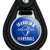 Franklin Marshall College Diplomats Logo Black Leather Keychain - 3 of 4