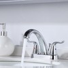 WOWOW 4 in. Centerset Double Handle High Arc Bathroom Faucet with Drain Kit Included - 2 of 4