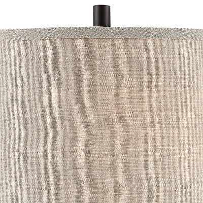 Cody Hammered Oiled Bronze Table Lamps with Oatmeal Linen Shades, Set of 2