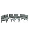 YOOCOZZ PE Wicker Rattan 8-Piece Patio Sectional Sofa with 2 High-Low Coffee Tables having Tempered Glass - 2 of 4