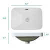 Vynxaria 18"L x 14"W Undermount Bathroom Sink Ceramic Integrated Basin Gloss White - 3 of 4