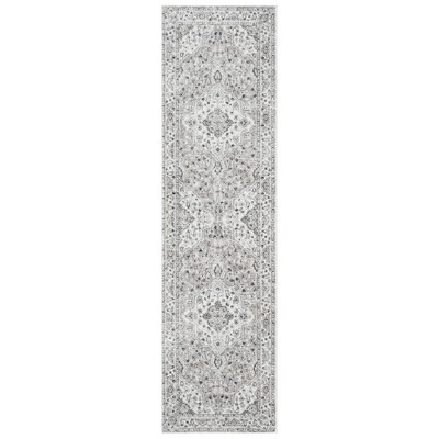 Home Dynamix Belmar Sterling Medallion Floral Border Runner Area Rug ...