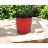 HomeRoots 6" Red Recycled Plastic Indoor Outdoor Round Pot Planter - 2 of 3