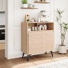 Mid Century Modern Fluted Storage Cabinet with Metal Legs, Stylish Sideboard Buffet Credenza, Spacious Storage for Living Room - 3 of 4